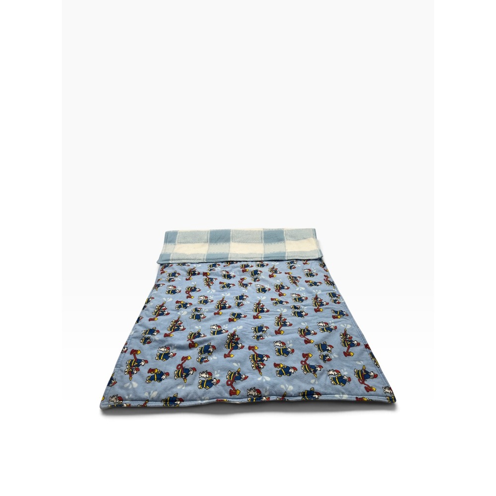 Kids Reversible Fleece Nap Mat Firefighter Dalmatian Plaid Blue 24x36